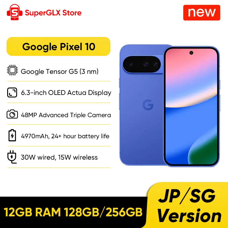 2025 New Google Pixel 10 Smartphone Google Tensor G5 6.3