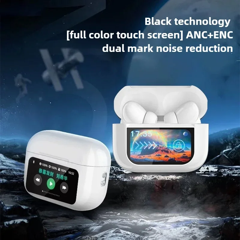 New A9Pro Wireless Earbuds Touch Screen Control Noise Cancelling Super Bass Premium Sound Headphones In-ear Bluetooth Earphone