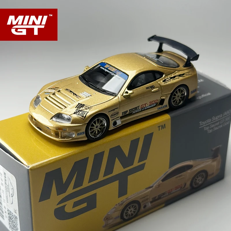 MINIGT 1:64 Toyota Supra A80 Top Secret GT-300 Top Secret Gold Alloy Car Model 961
