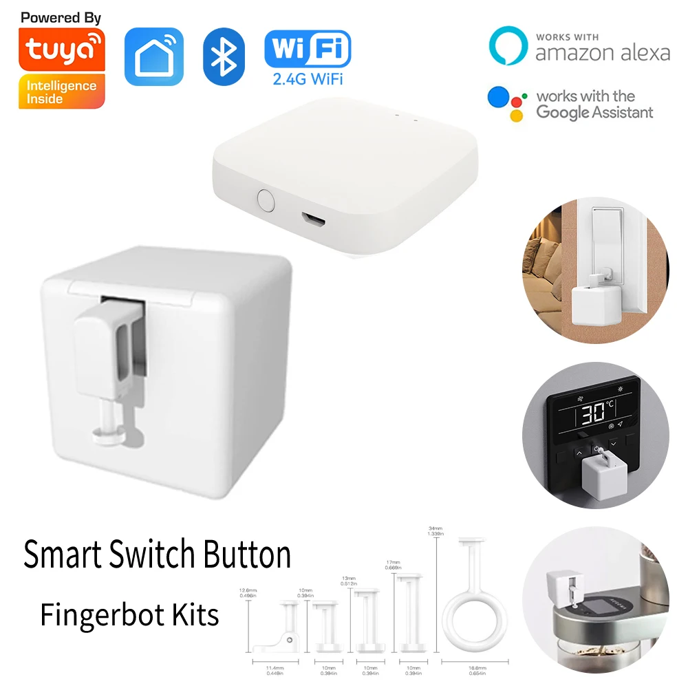 Type C Chargeable Tuya Smart Bluetooth Finger Robot Switch Button Pusher Bot Remote Control Appliance Google Home Alexa Voice
