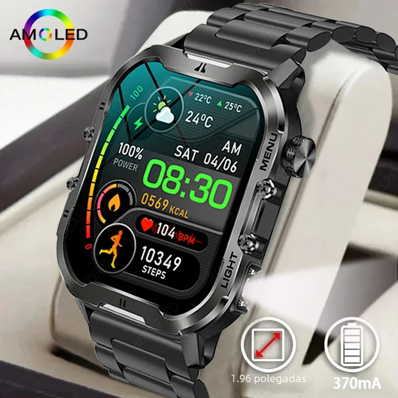 2024 New For Xiaomi Military Smart Watch Men Outdoor Sports Flashlight Fitness Watches Health Monitor 1.96