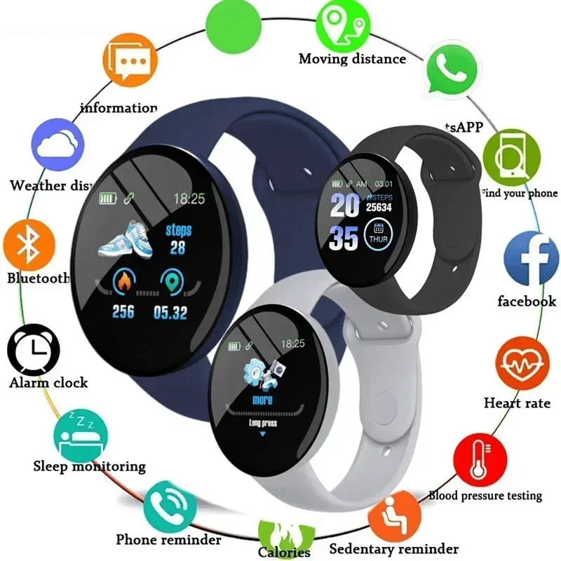 Xiaomi D18 Smartwatch Multiple Sports Modes Circular Color Screen Call Information Reminder Photo Taking Music Smart Bracelet