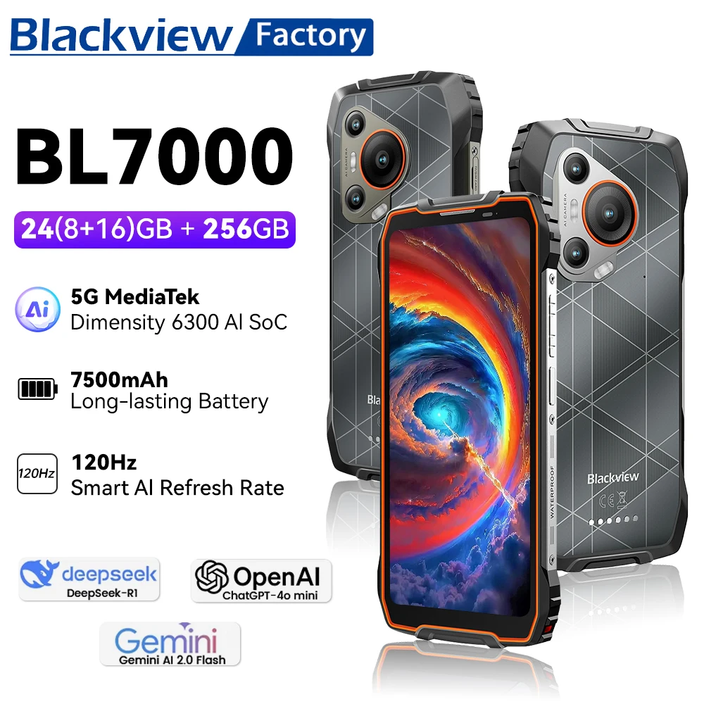 2025 NEW BLACKVIEW BL7000 5G Rugged Smartphone 24(8+16)GB 256GB Cerllphone 6.78