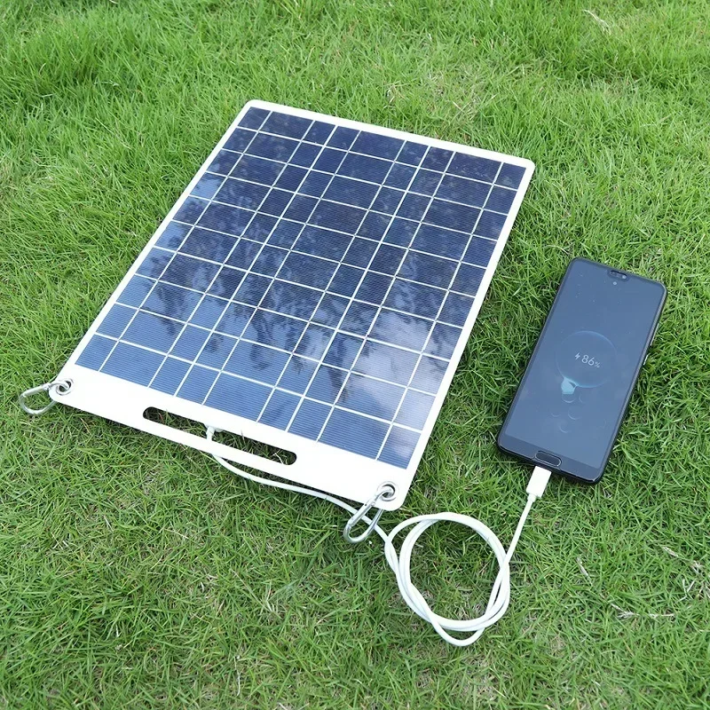 5V Solar Panel Waterproof Portable Dual USB Charger Outdoor Camping Solar Power Bank Battery Charging Plate