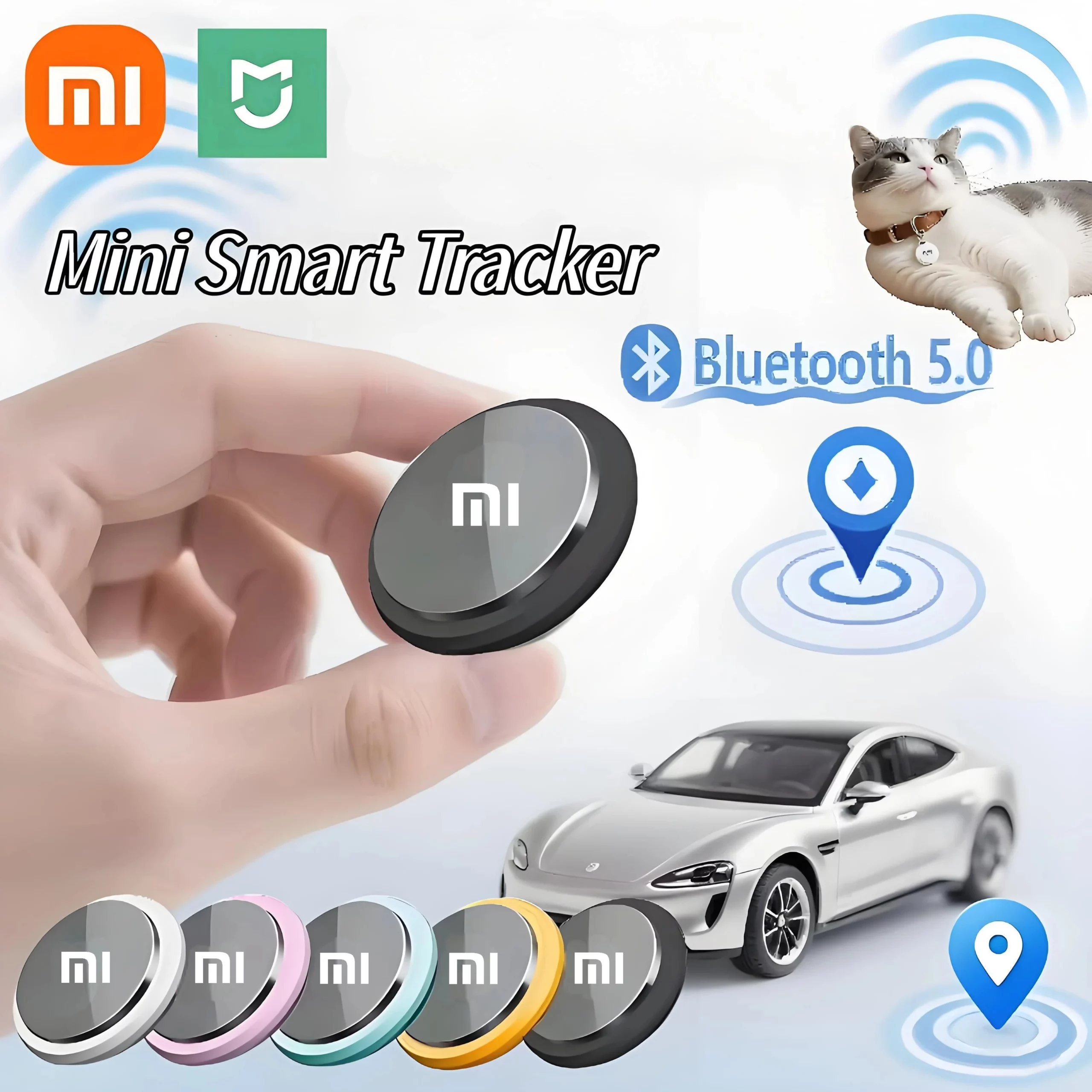 XIAOMI MIJIA Smart GPS Tracker Bluetooth Anti-Loss Device Long Standby Wide Range Finder for Keys Pets Luggage iPhone Android