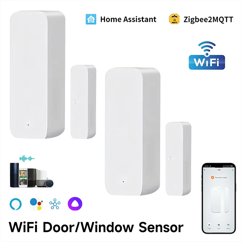 Tuya  Zigbee3.0 Door Sensor Alarm Window Door  Detector Security Protection Smart Life for Alexa Home Assistant Z2MQTT