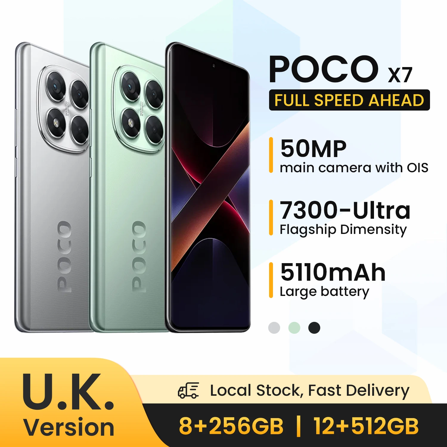 UK Version POCO X7 Smartphone Dimensity 7300-Ultra 6.67