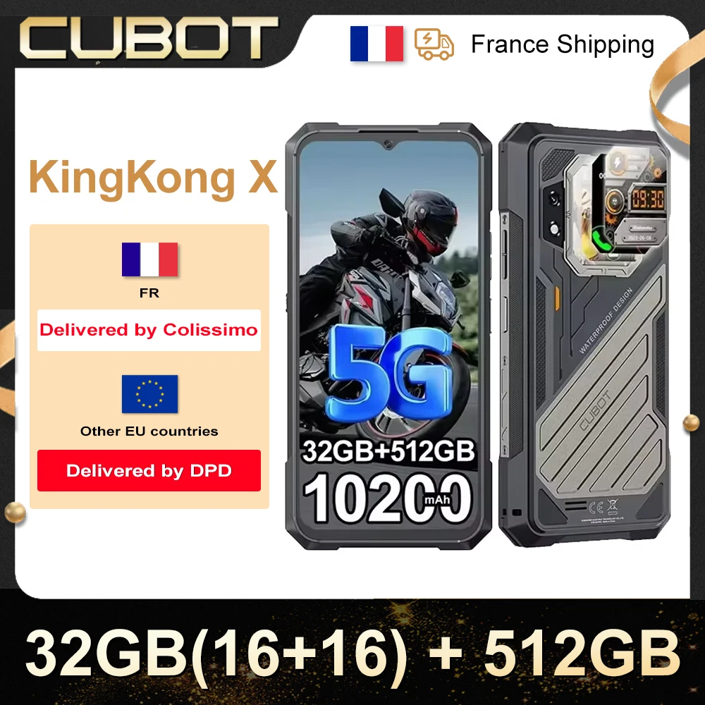 CUBOT KingKong X 32GB(16+16) 512GB Smartphone,10200mAh Battery,Android 14,6.583