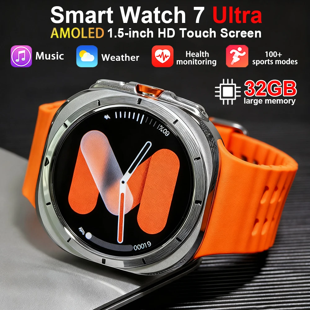 2025 New DT Watch 7 Ultra 32GB Memory Video GPS NFC 47mm AMOLED Smart Watch Men Fitness Sports Tracker Health Smartwatches Women