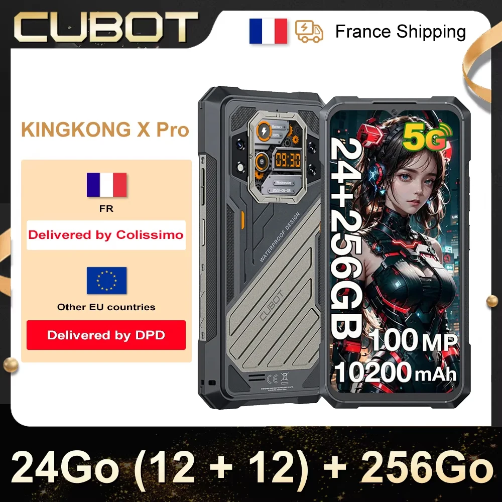 CUBOT KINGKONG X Pro,24GB(12+12) 256GB Rugged Smartphone 5G, Dimensity 8200, 4nm, 3.1GHz, 6.72