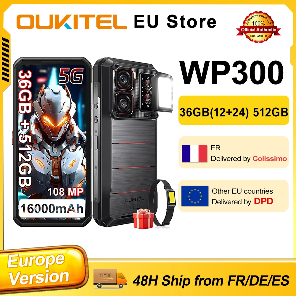 OUKITEL WP300 Android 15 Smartphone 36(12+24)GB 512GB 6.8