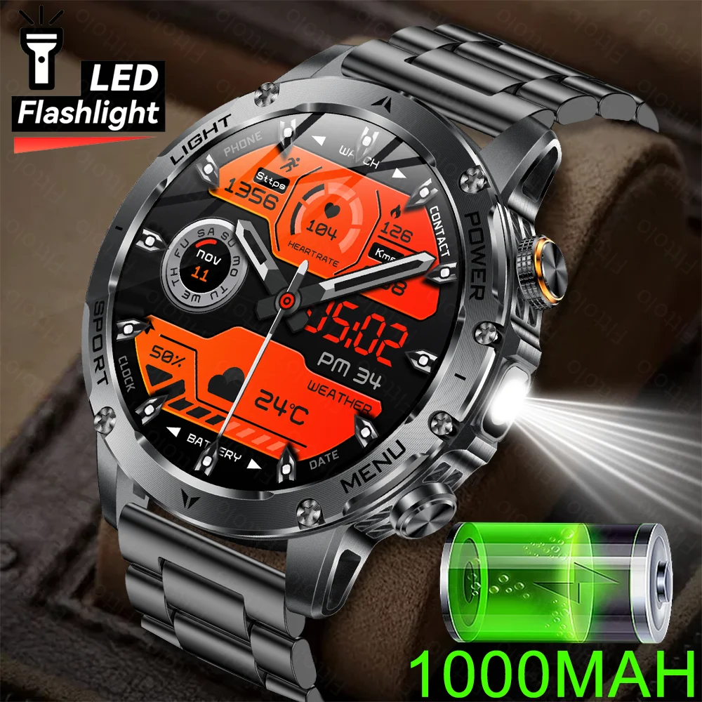 2025 1000mAh Super Capacity Battery Adult Men Smart Watch 1.7-inch Large Screen Bluetooth Call IP68 Waterproof SmartWatch Sports