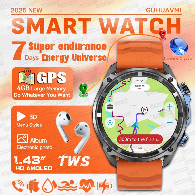 2025 New Outdoor Sports GPS Watch 1.43