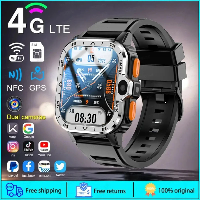 For XIAOMI IOS Android Smart Watch Men GPS 16G/64G ROM Storage HD Dual Camera 2G 4G SIM WIFI Wireless Fast Internet Access Gift