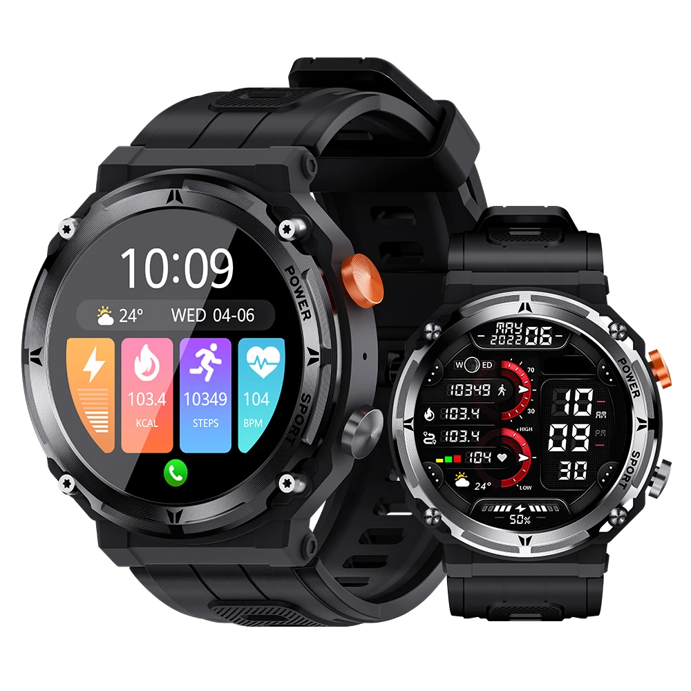 Outdoor Military Smartwatch Bluetooth Call Fitness Sports 3ATM Waterproof Smart Watch for Men Women Xiaomi Android Phones 2025