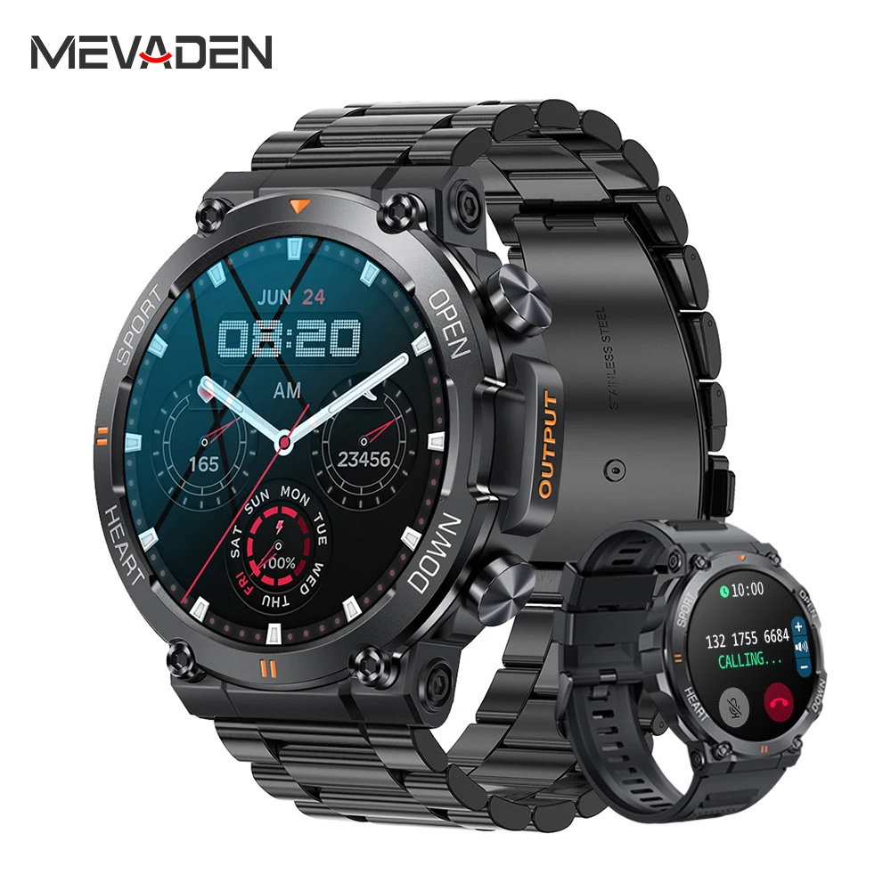 MEVADEN New 1.39 inch Men’s Bluetooth Call Smart Watch Sports Fitness Tracker Heart Monitor Smartwatch For Android IOS 400mAh