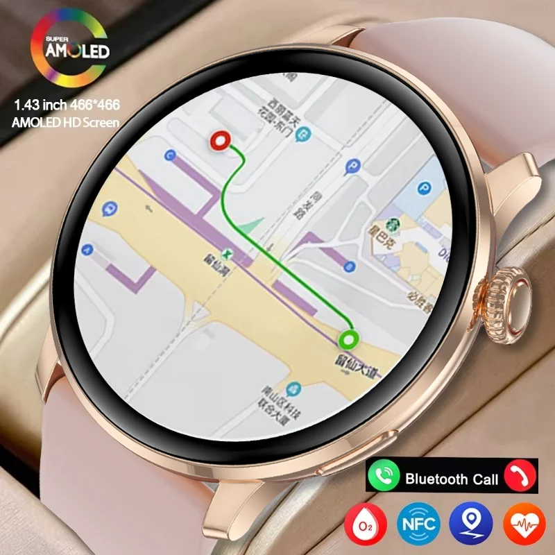 New Ultra-Thin Smartwatch 1.43“ 100+ Sports Mode Heart Rate Detection and Weather Making It A Suitable Sports Watch For Women