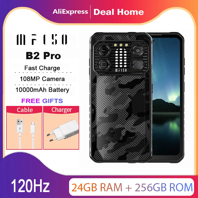 IIIF150 B2 Pro 24GB(12+12) 256GB 108MP Camera 6.8” Screen Ultra-Thin 10000mAh Rugged Machine G99 120Hz 4G Global Version