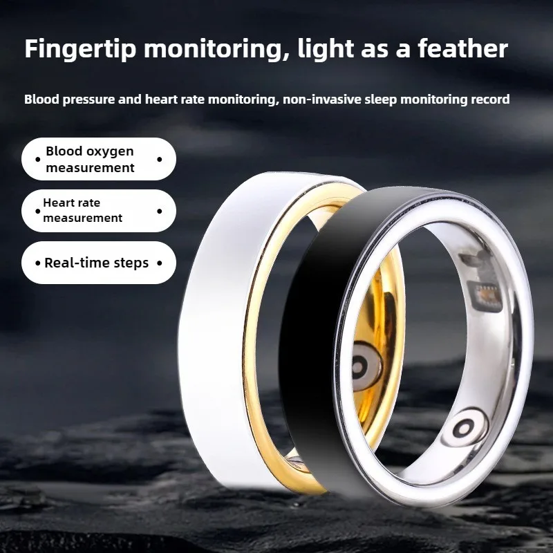 Smart ring heart various sports step counting health management bluetooth ring ceramic model