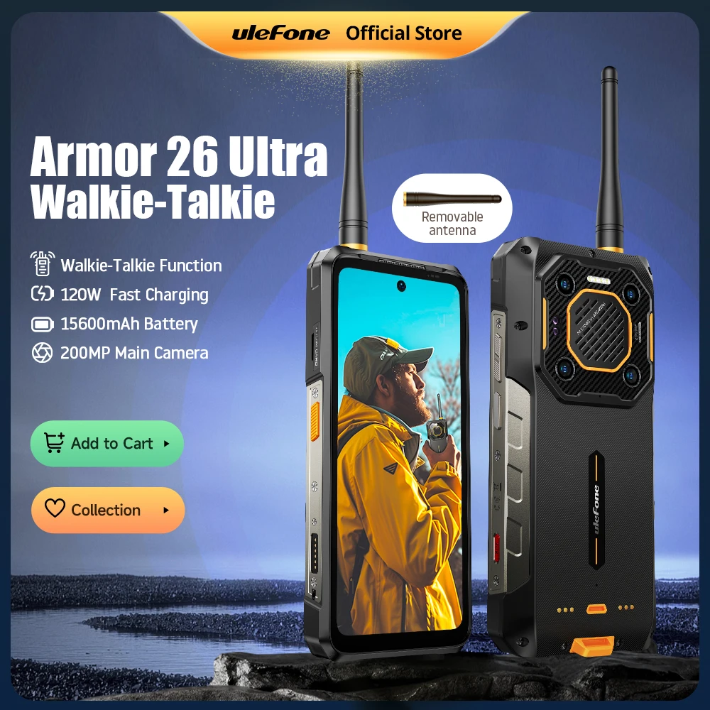 Ulefone Armor 26 Ultra Walkie Talkie 5G Rugged Phone 120W 15600mAh 200MP+64MP +50MP NFC 6.78