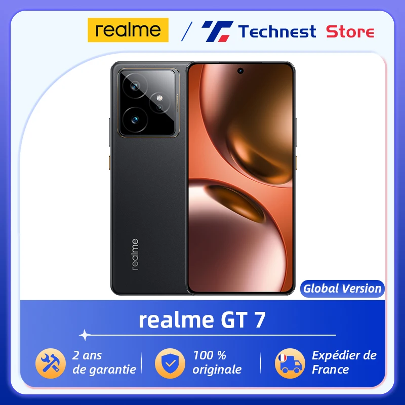 Global Version realme GT 7 5G AI Smartphone Mediatek Dimensity 9400e 120HZ AMOLED Display 7000 mAh Battery 120W Fast Charging