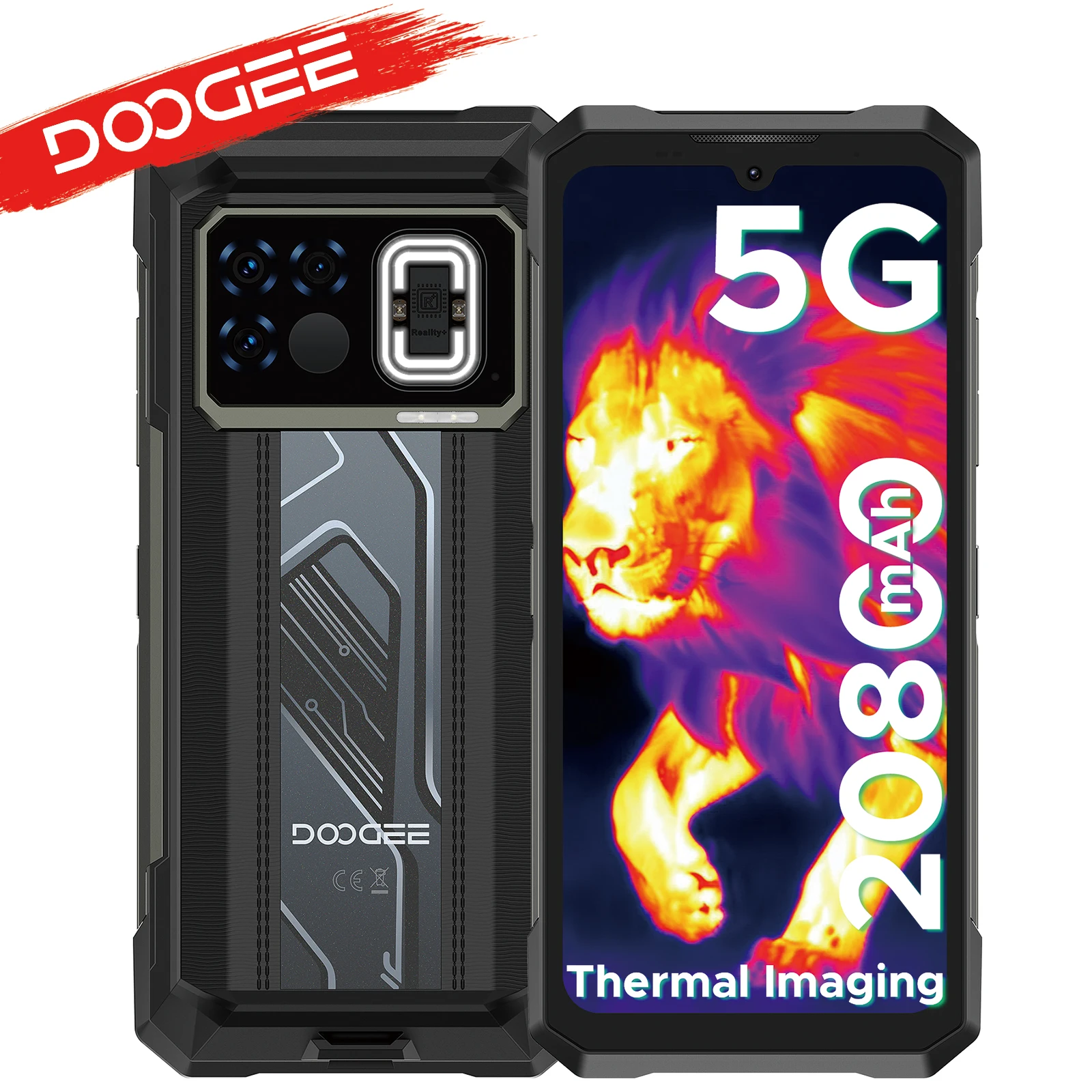 World Premiere DOOGEE Fire 6 Max 5G Rugged Phone Dimensity 7050 Thermal Imaging 6.72” Dual Flashlight 20800mAh Battery Cellphone