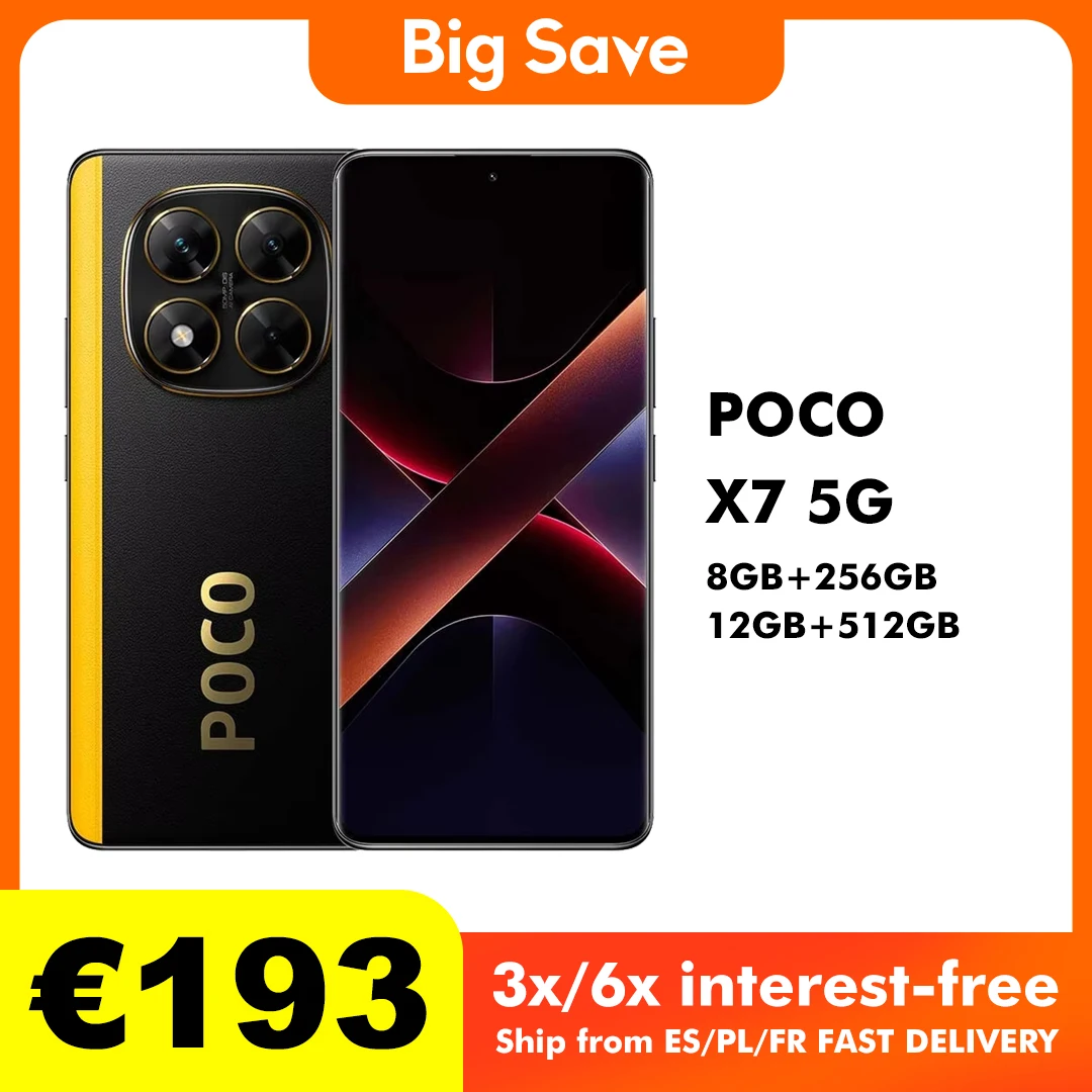 Poco X7 Global Version Smartphone Dimensity 7300-Ultra 6.67” 1.5K Amoled Curved Display 45W Turbo Charging Nfc