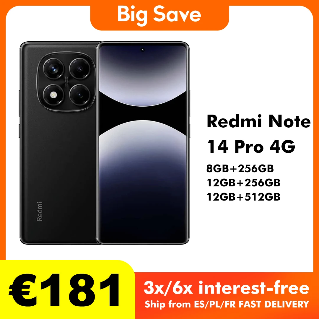 Xiaomi Redmi Note 14 Pro 4G Smartphone NFC MTK Helio G100-Ultra 6.67