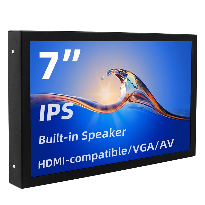7 Inch Portable Display IPS 1024×600 LCD HDMI-compatible VGA AV Input DC Type C Power In for PC Laptop Camera TV Box DVD Screen