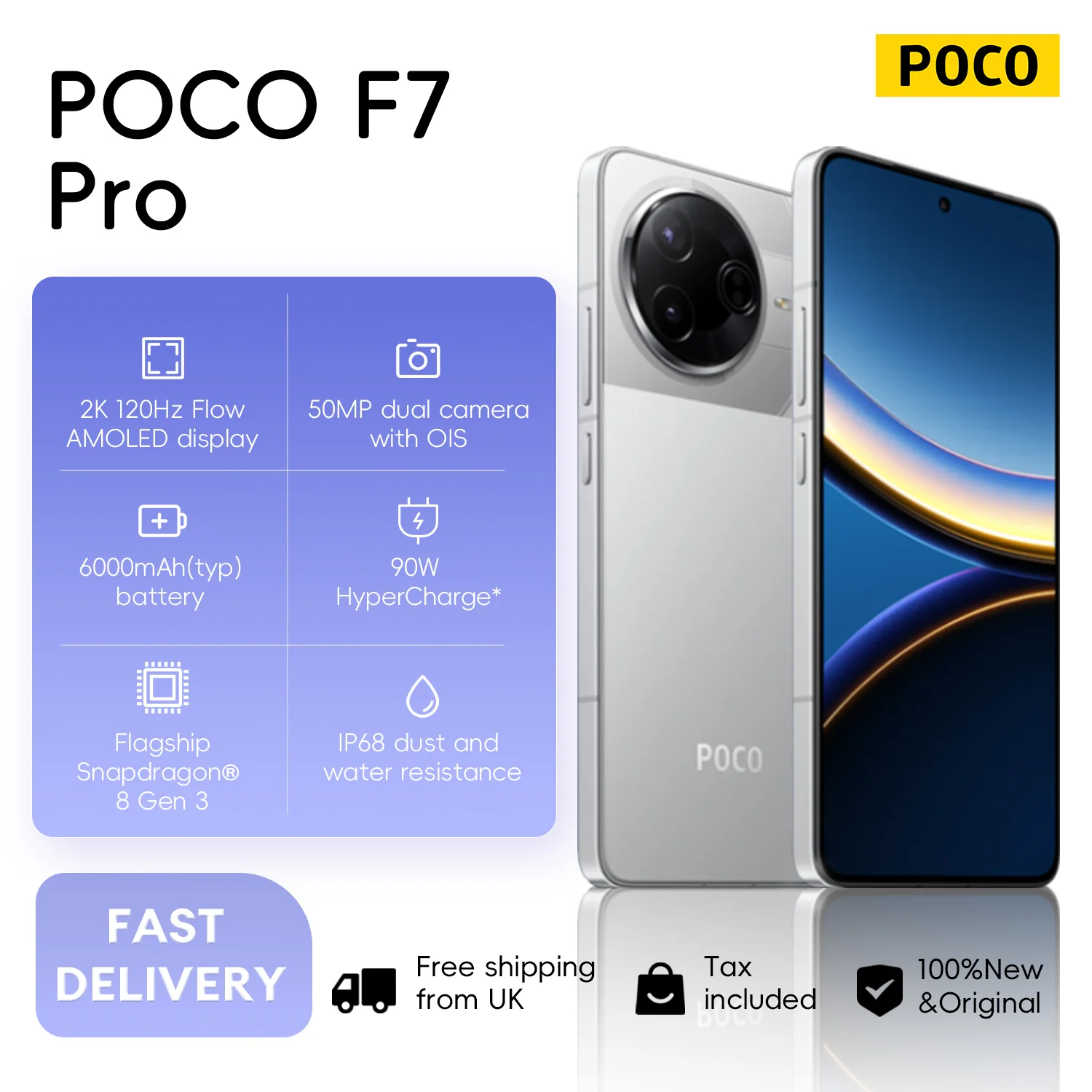 POCO F7 Pro 5G Global Version Smartphone Snapdragon® 8 Gen 3 50MP dual camera with OIS  NFC