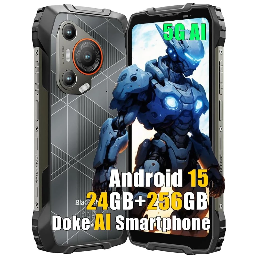 Blackview BL7000 5G Outdoor Mobile Phone AI Smartphone Android 15, 7.68 ”Display 120Hz, Dimensity 6300 5G Rugged Phones 7500mAh