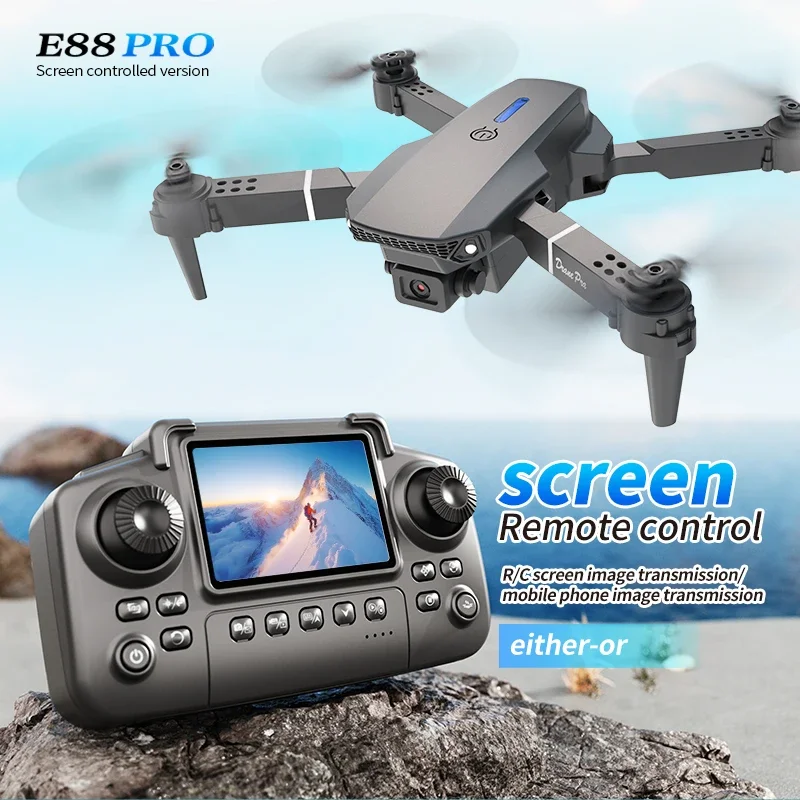 E88 Pro RC Drone WiFi FPV Height Hold Foldable Obstacle Avoidance 4K Wide-Angle HD Camera Quadrotor Helicopter Children’s Toys