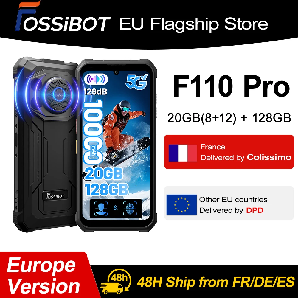 [World Premiere] Fossibot F110 Pro Android 15 Rugged Smartphone 5G 20GB(8+12) 128GB 10000mAh 20W Phone 6.745