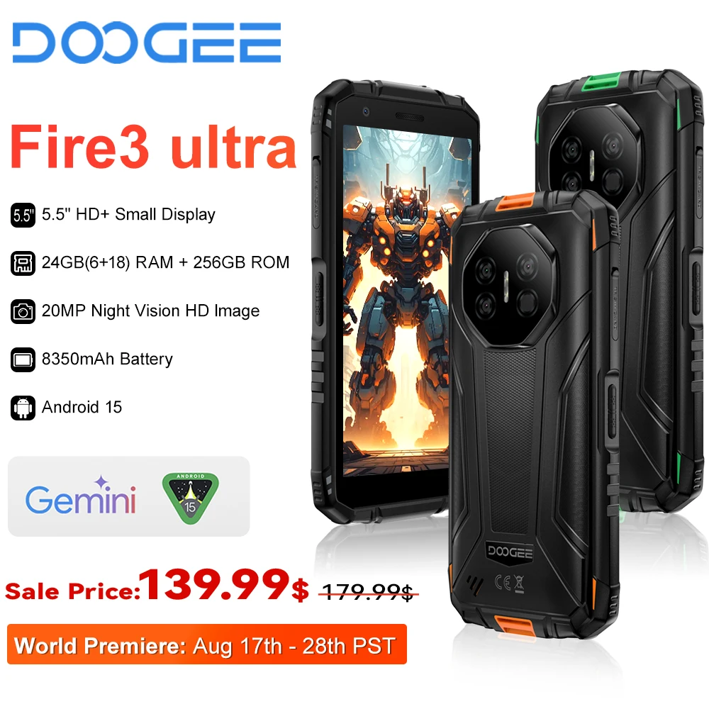 World Premiere DOOGEE Fire 3 Ultra Rugged Phone 5.5