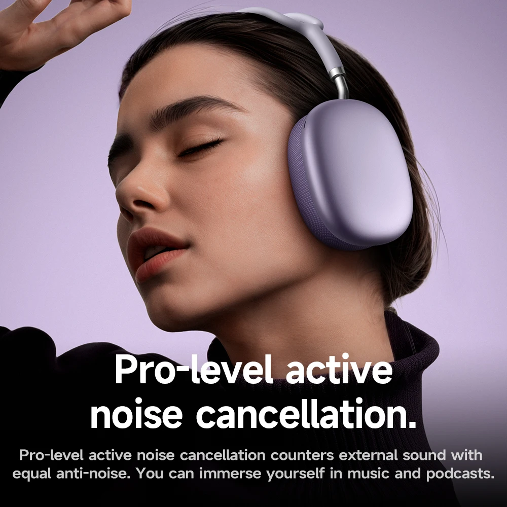 HOCO W65 Plus ANC Noise Reduction Bluetooth Headphones Over The Ear Wireless Big Earphone Hifi Sounds Sport Headsets With Button