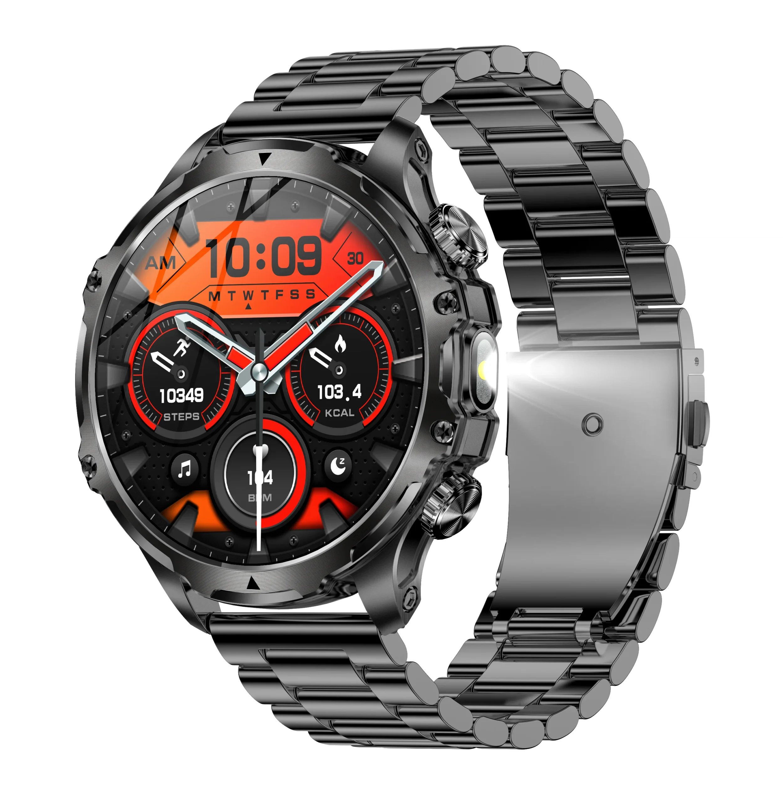 AK75 Smart Watch 1.85Inch Flashlight Waterproof Blood Pressure Blood Oxygen 700mAh Battery Men Outdoor Sports Smartwatch