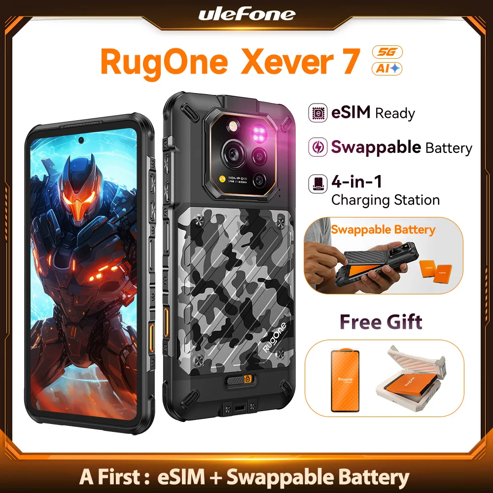 RugOne Xever 7 5G Rugged Phone Android 15 Smartphone 512GB ROM 12+12GB RAM 6.67