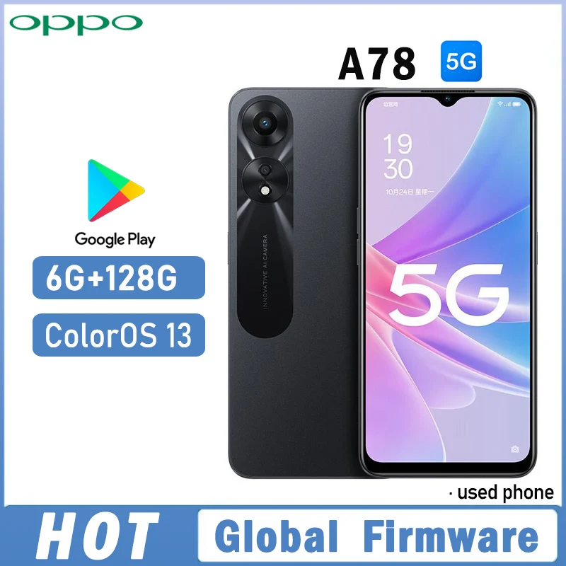 OPPO A78 5G SmartPhone Global firmware MTK Dimensity 700 ColorOS 13 RAM 6GB ROM 128GB 6.56
