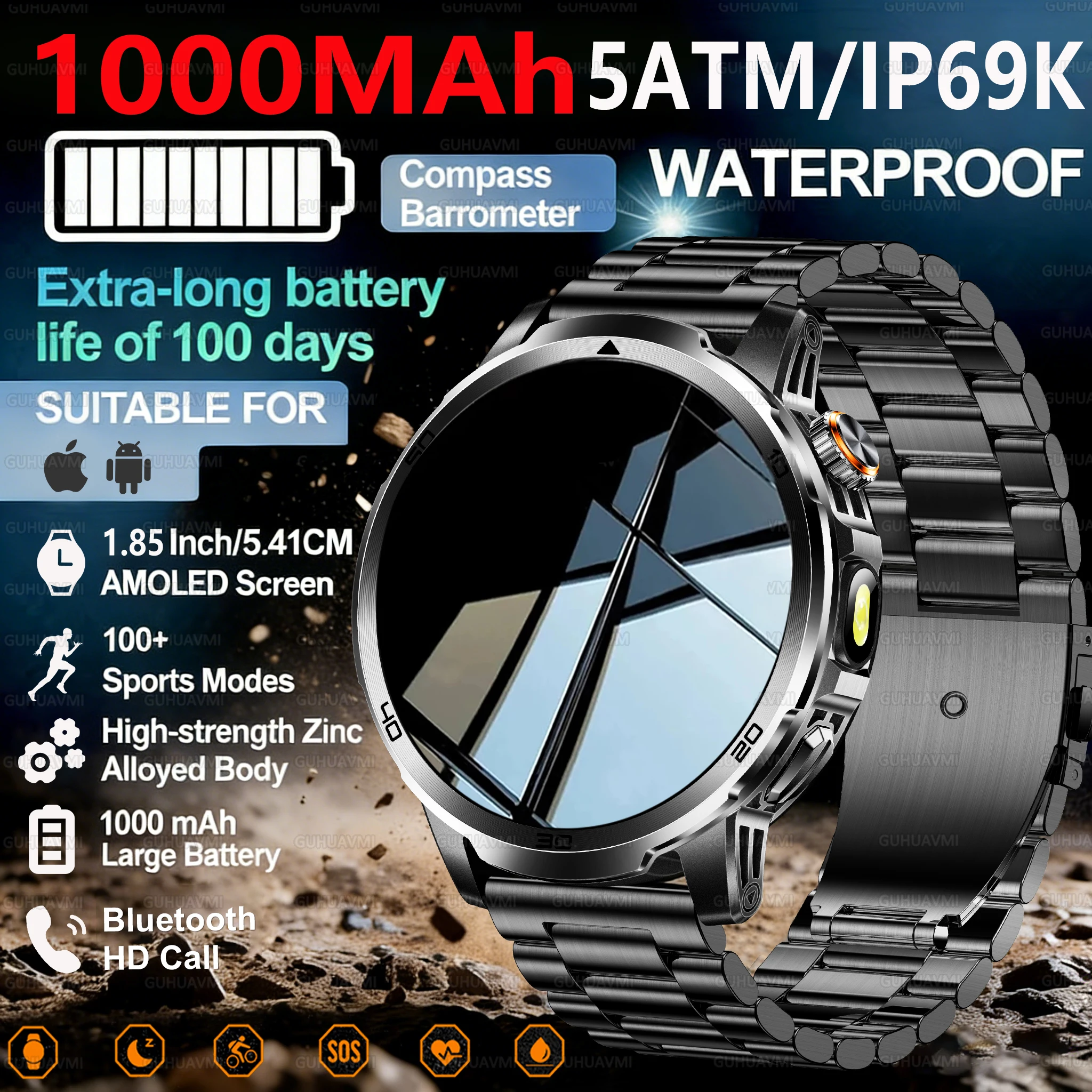 2026 New  Outdoor Adventure 1000mAh Large Battery  1.85