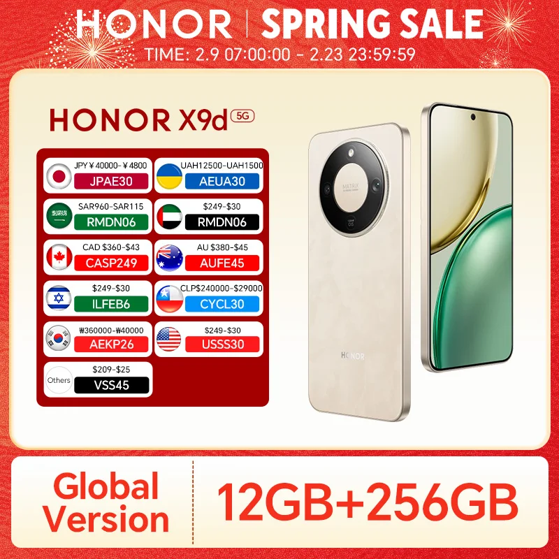 Global Version HONOR X9d 5G 6.79” AMOLED Screen Snapdragon 6 Gen 4 108MP AI Camera 8300mAh Battery 66W SuperCharge