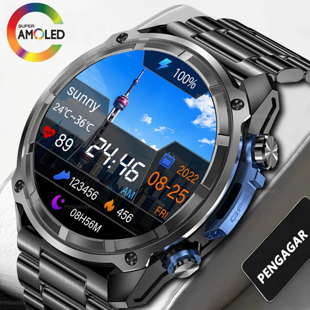 2025 New Military Smart Watch GPS Track Compass Altimeter Bluetooth Calling 860mAh Battery DTG1 Men Outdoor Sports SmartWatch