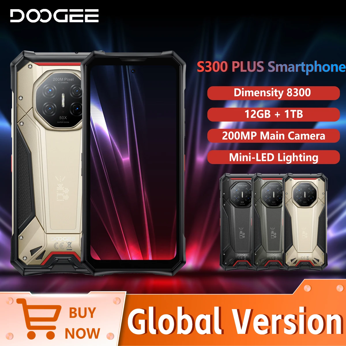 2026 New DOOGEE S300 Plus Rugged Smartphone 5G Dimensity 8300 6.78
