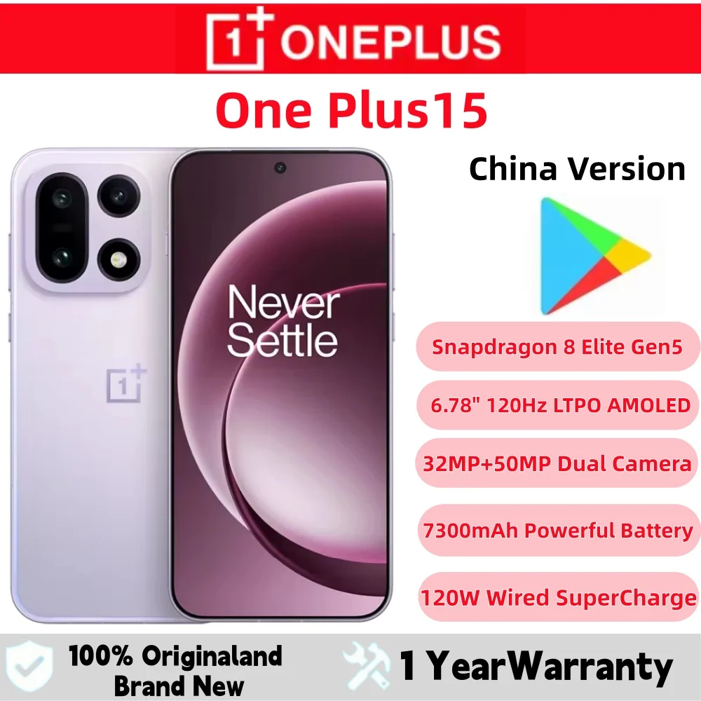 Unlocked Original Oneplus 15 smart Phone Snapdragon 8 Elite Gen 5 OTA 6.78