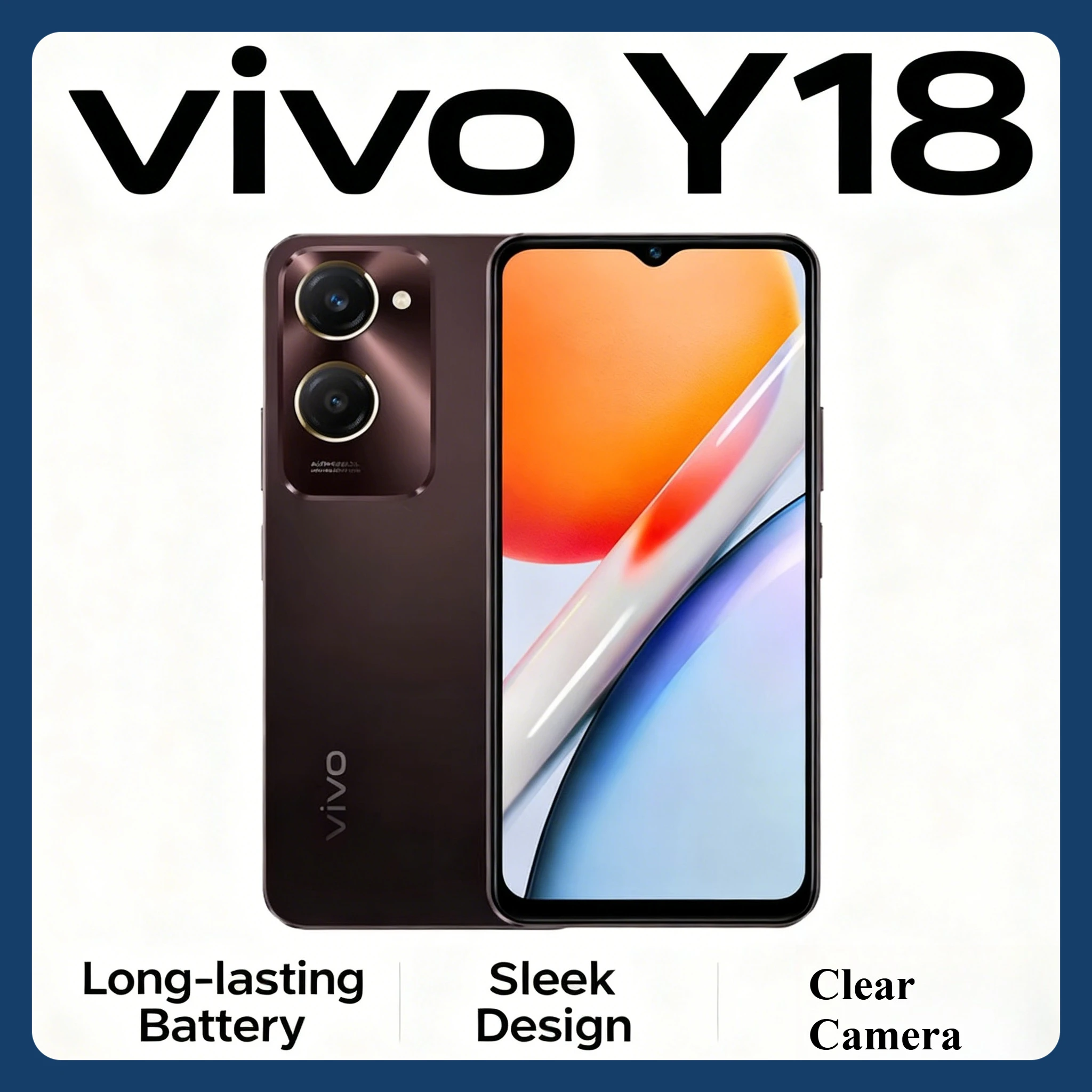 Vivo Y18 Smartphone 50MP Camera 90Hz 840Nits Sunlight Display 5000mAh Battery 128GB Expandable Storage Mobile Phones Smartphone