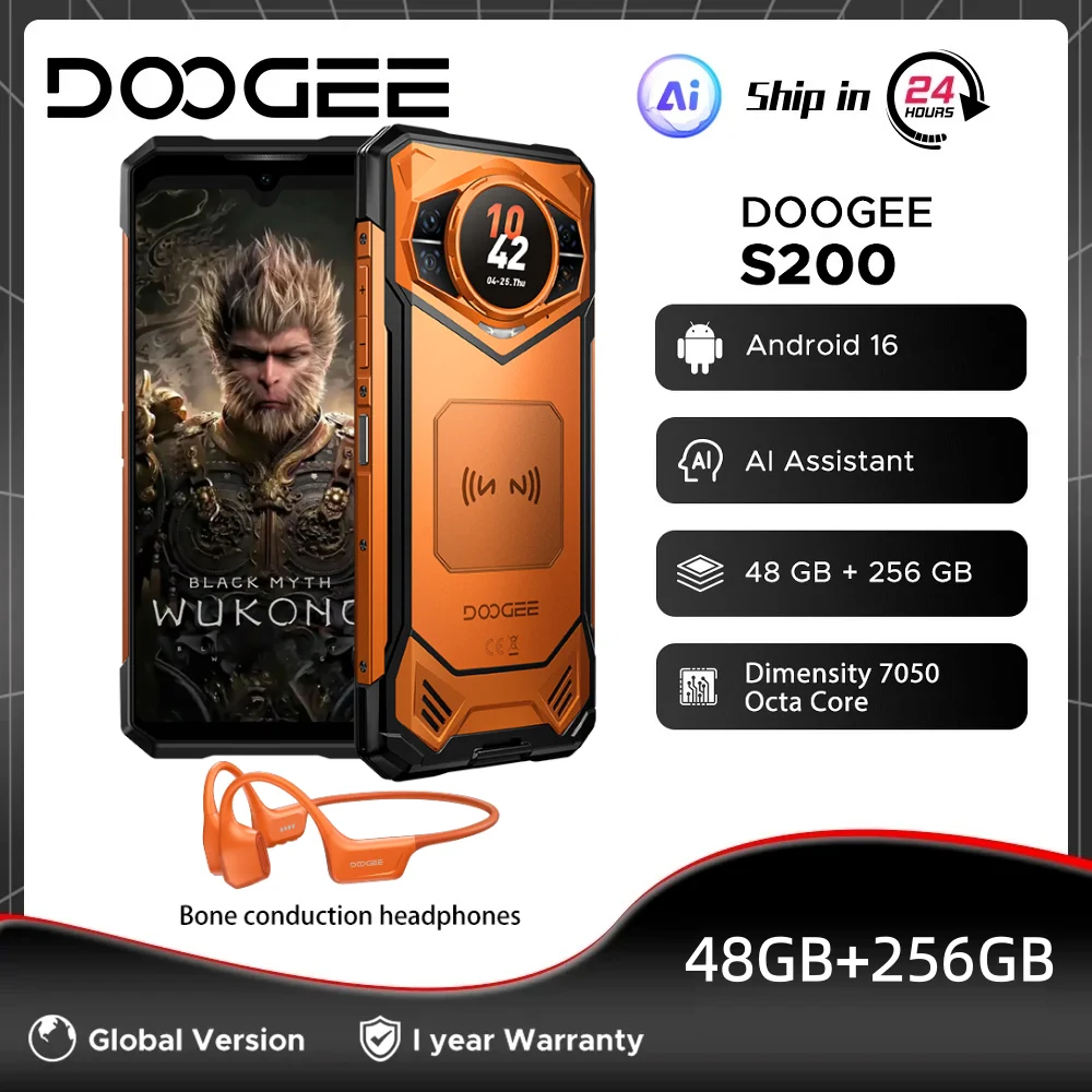 Global Version DOOGEE S200 Rugged Phone 48GB 256GB 6.72