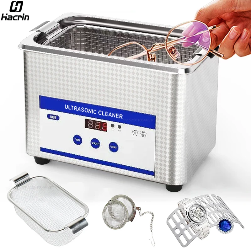 Ultrasonic Cleaner Ultrasound Glasses Jewelry Cleaning Machine 40KHZ High Frequency Ultrasonic Washing Bath for Glasses Jewelry