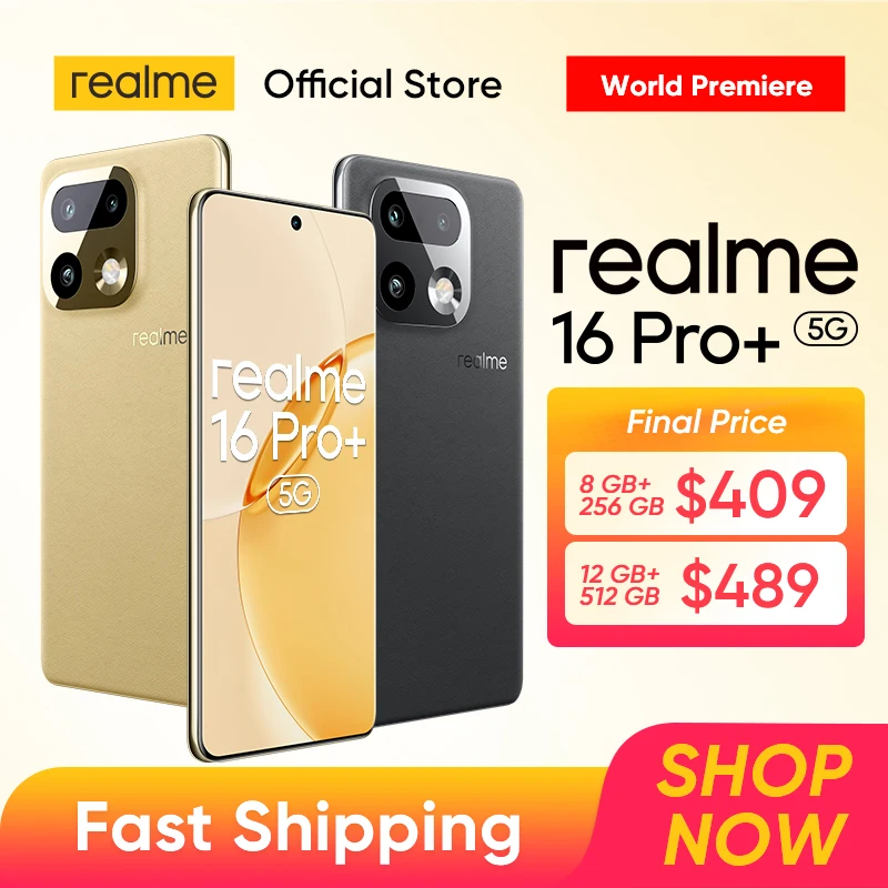[New Launch] realme 16 Pro Plus Smartphone NFC Snapdragon 7 Gen 4 Chipset 7000mAh Battery 80W Charge 200MP Camera 6.8