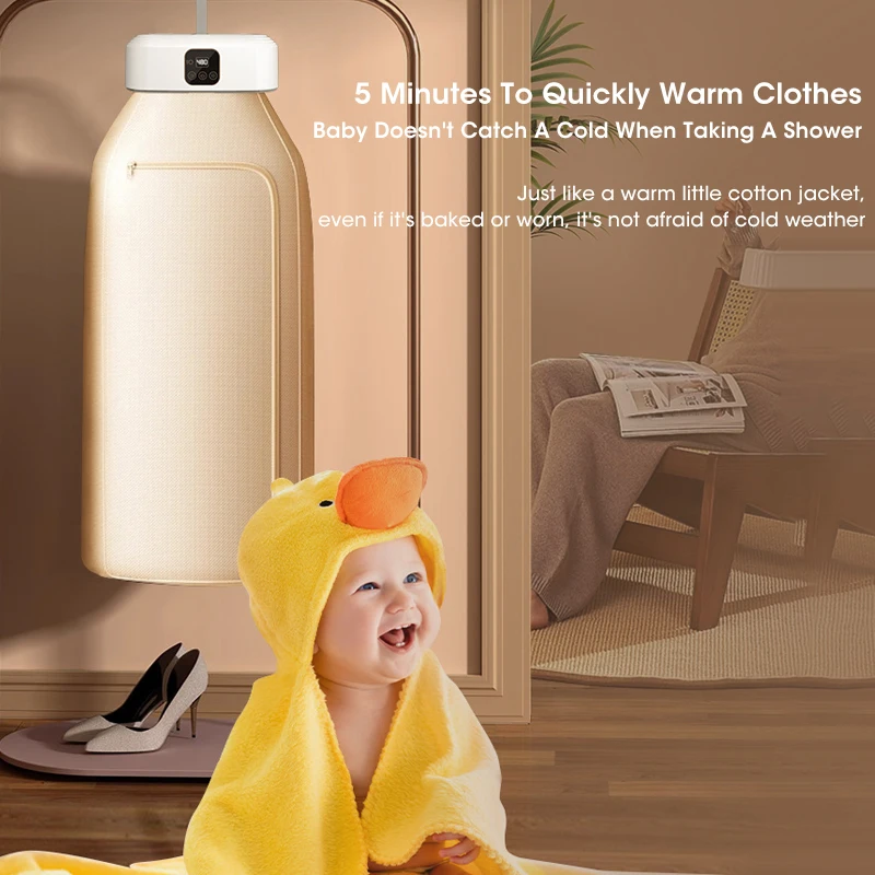 Electric Portable Clothes Dryer Foldable Smart Drying Rack with UV Light Sterilization for Home and Travel Use