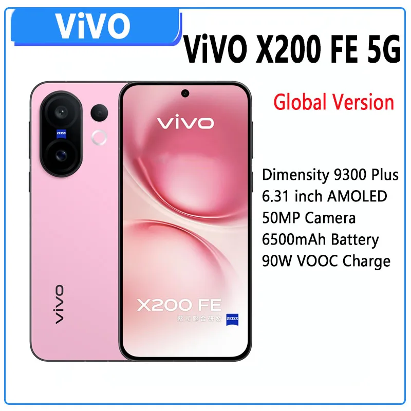 Global Version ViVO X200 FE 5G NFC Smartphone Dimensity 9300 Plus 50MP Triple Camera 120Hz AMOLED Screen 6500mAh 90W FlashCharge