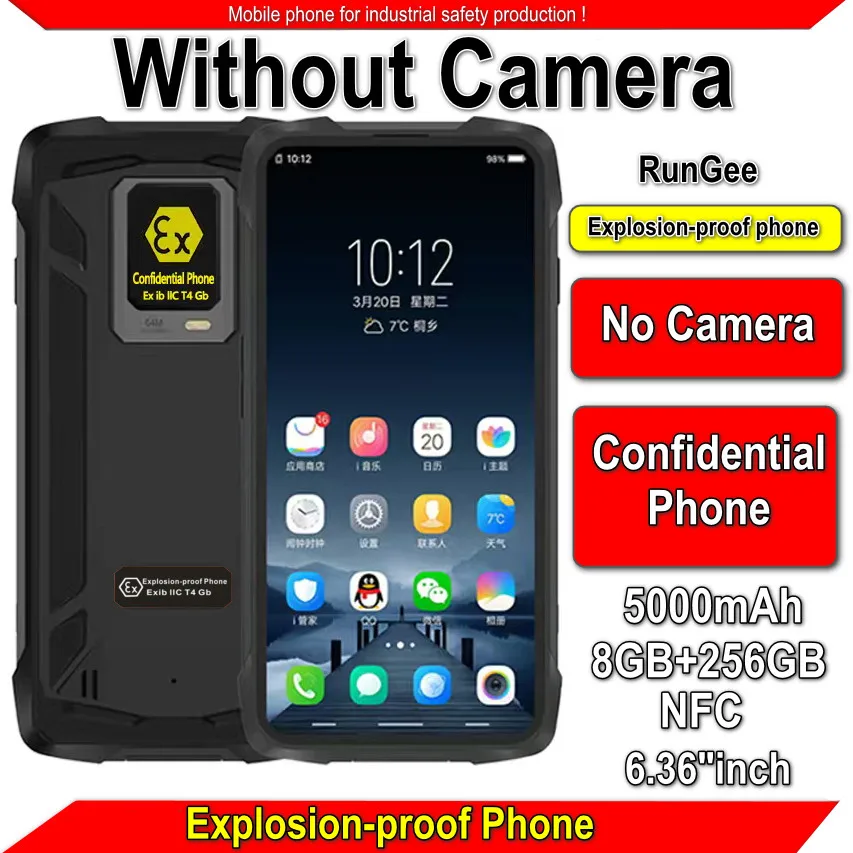Without Camera Explosion Proof RunGee Ex-Proof Rugged IP68 4G lte Waterproof 8GB+256GB 6.36